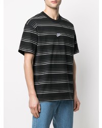 Nike Logo Print Striped T Shirt