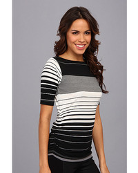 Nally Millie Striped Half Sleeve Ruched Tee