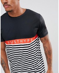 Hype T Shirt In Black With Stripes