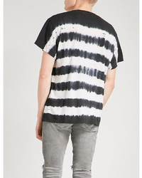 Amiri Tie Dye Striped Cotton Jersey T Shirt