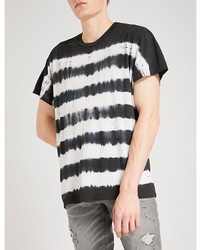Amiri Tie Dye Striped Cotton Jersey T Shirt
