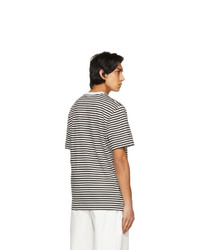 Moncler White And Black Striped T Shirt