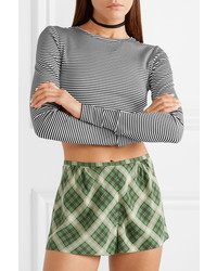 Marc Jacobs Cropped Striped Stretch Jersey Top