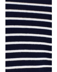 Theory Rymalia Stripe Crop Cotton Cashmere Sweater With Poplin Underlay