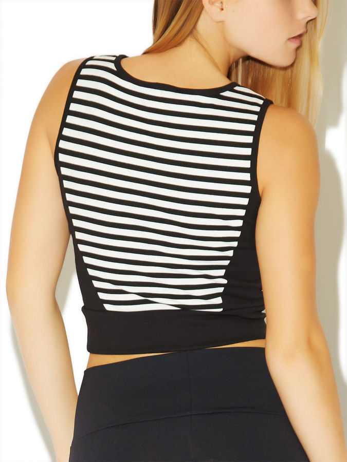 Arden B Striped Blocked Crop Tank, $34 | Arden B | Lookastic