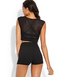 Forever 21 Shadow Striped Crop Top