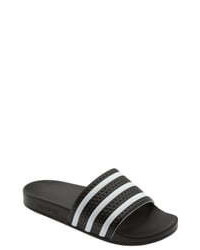 Black and White Horizontal Striped Flip Flops