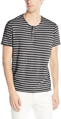 Calvin Klein Jeans Short Sleeve Wash Stripe Henley Shirt, $19   | Lookastic