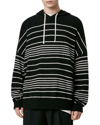 AllSaints Reverb Stripe Hooded Wool Blend Sweater