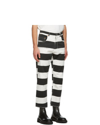 Vyner Articles Black And White Stripe Print Trousers