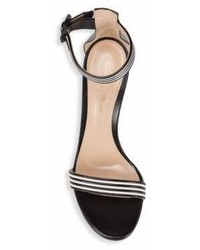 Gianvito Rossi Striped Leather Ankle Strap Sandals