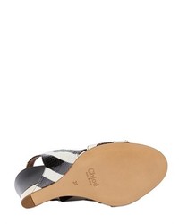 Chloé 110mm Striped Ayers Wedge Sandals