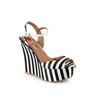 black and white striped sandals