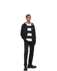 Burberry Black And White Laxley Long Sleeve T Shirt