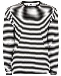 Topman Black And White Stripe Long Sleeve T Shirt