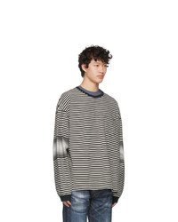 Remi Relief Black And White Striped Long Sleeve T Shirt