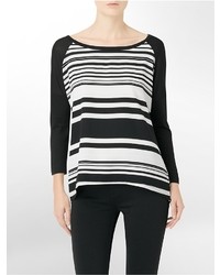 Calvin Klein Long Sleeve Striped Colorblock Shirt