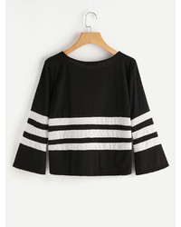 Shein Contrast Stripe Panel T Shirt