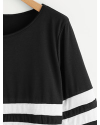 Shein Contrast Stripe Panel T Shirt