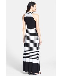 Chaus Colorblock Stripe V Neck Maxi Dress
