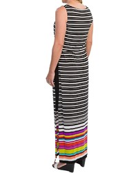 Nine West Horizon Maxi Dress Border Stripe Sleeveless