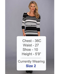 Calvin Klein Long Sleeve Striped Maxi Dress With Belt
