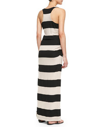 Splendid Luna Lake Striped Maxi Dress Almondblack