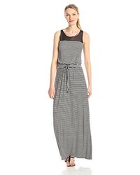 Seven7 Baby Stripe Maxi Dress With Mesh