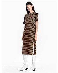 Calvin Klein Cotton Knit Striped C Badge Dress