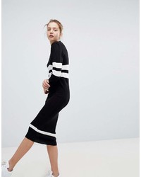 Daisy Street Relaxed Sweater Dress With Sports Stripe