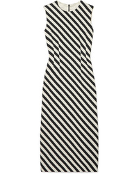 Dries Van Noten Striped Satin Midi Dress