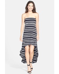 Jessica Simpson Sybil Stripe Handkerchief Hem Strapless Dress