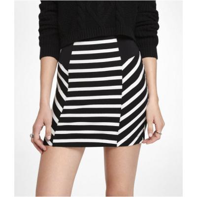 striped knit skirt short