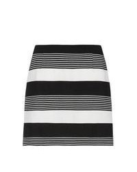 New Look Black Crepe Multi Stripe Mini Skirt