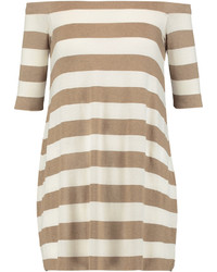 Bailey 44 Off The Shoulder Striped Stretch Jersey Mini Dress