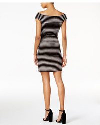 Bar III Striped Off The Shoulder Dress Created For Macys