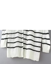 Striped Open Knit Black Cardigan