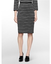 Calvin Klein Neoprene Stripe Pencil Skirt