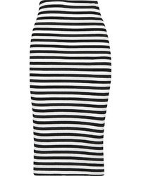 Milly Riviera Striped Cotton Blend Jersey Pencil Skirt