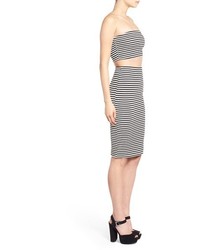 Missguided Stripe Stretch Knit Skirt