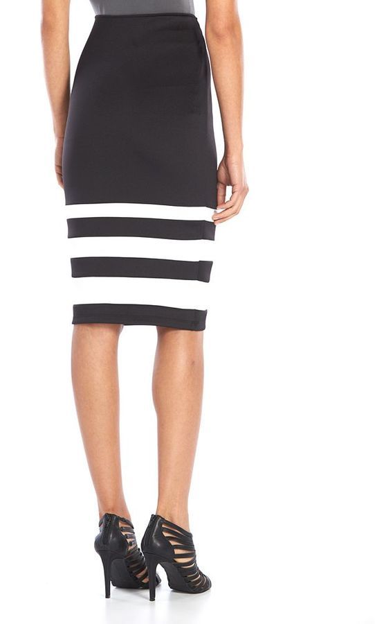 Apt. 9 Striped Midi Scuba Skirt, $36 | Kohl's | Lookastic
