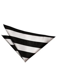 Black and White Horizontal Striped Pocket Square