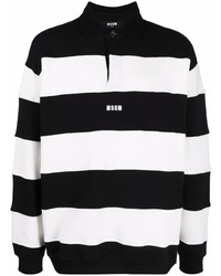 MSGM Striped Long Sleeve Polo Shirt