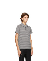 Saint Laurent Black And White Striped Polo