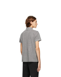 Saint Laurent Black And White Striped Polo