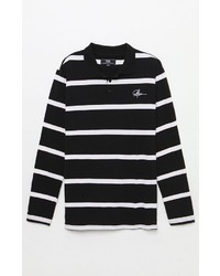 Young & Reckless Mini Sig Striped Long Sleeve Polo Shirt