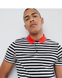 ASOS DESIGN Tall Striped Polo With Contrast Collar