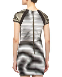 Lucca Couture Contrast Striped Sheath Dress Blackwhitebeige