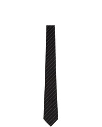 Black and White Horizontal Striped Silk Tie