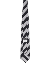 Comme des Garcons Homme Deux Black Silver Striped Tie